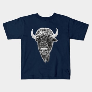 Buffalo Head Portrait Kids T-Shirt